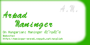 arpad maninger business card